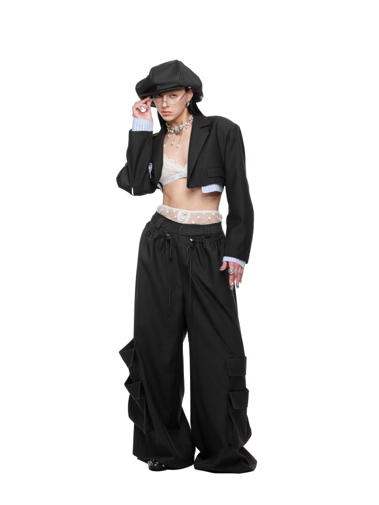 Oversized Utility Suit Pants - CHINASQUAD