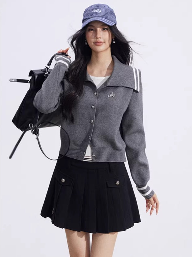 Preppy Layered Collar Knit Cardigans