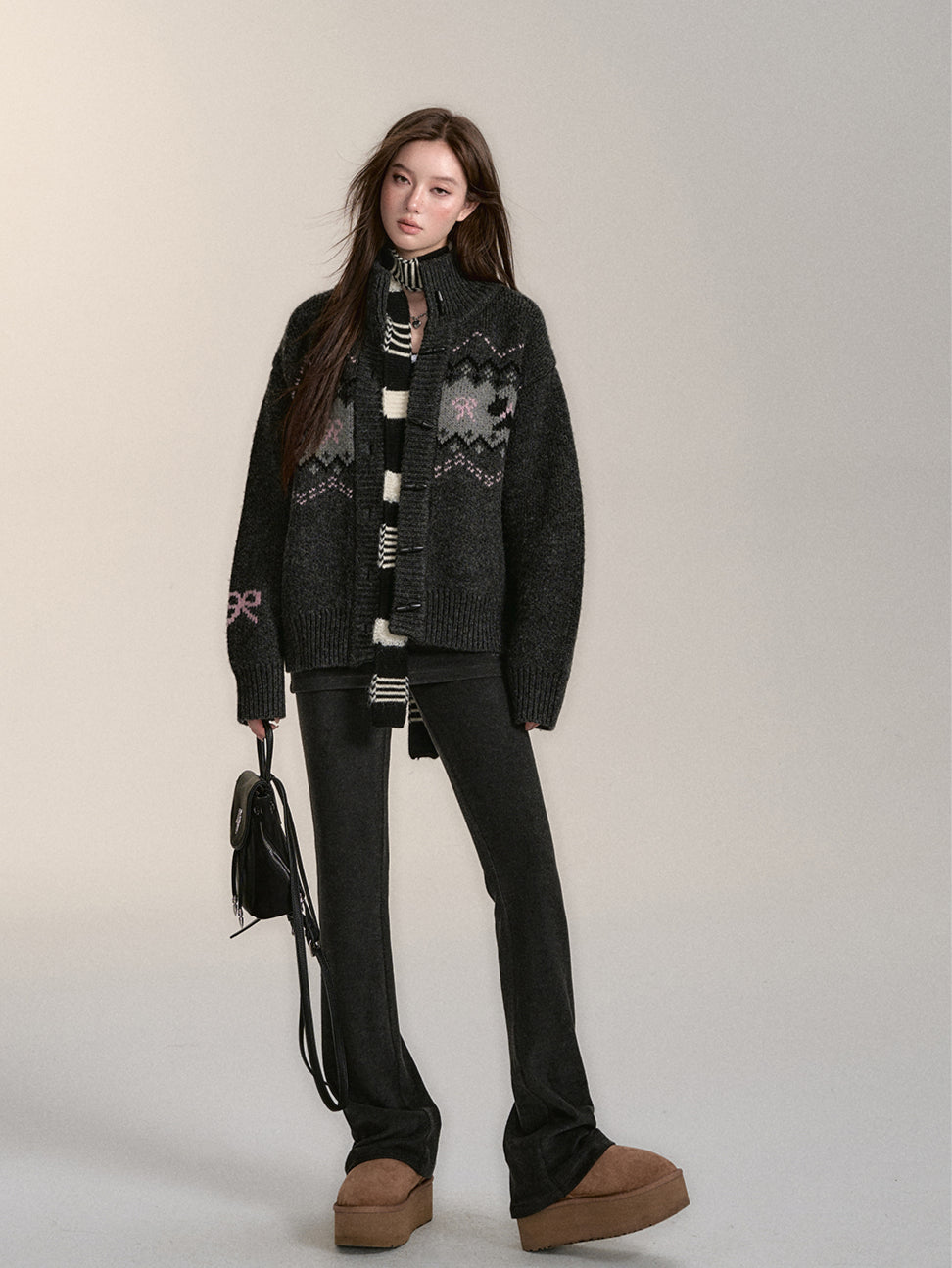 Fair Isle Loose Knit Cardigan - CHINASQUAD