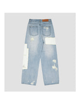 Asymmetric Patchwork Distressed Straight-Leg Jeans - CHINASQUAD