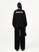 Black Print Loose-Fit Pullover Sweatshirt - CHINASQUAD