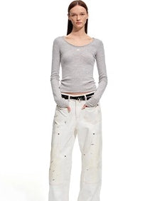 Polar Washed Twill Wide-Leg Jeans
