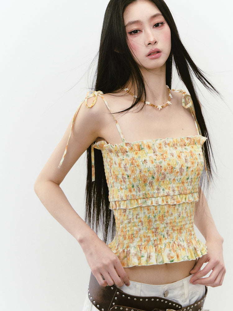 Ruffled Lace Cami Top - CHINASQUAD