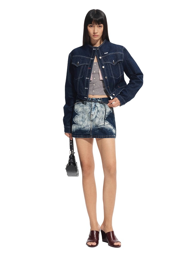 "Feria Series" Volcano Washed Denim Mini Skirt - CHINASQUAD