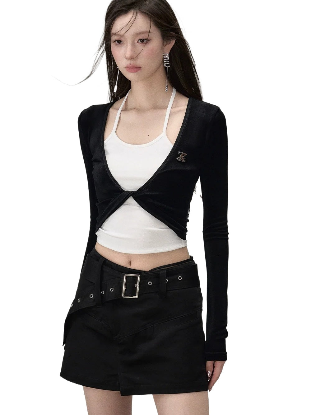 Black 2-in-1 Knitted Shirt