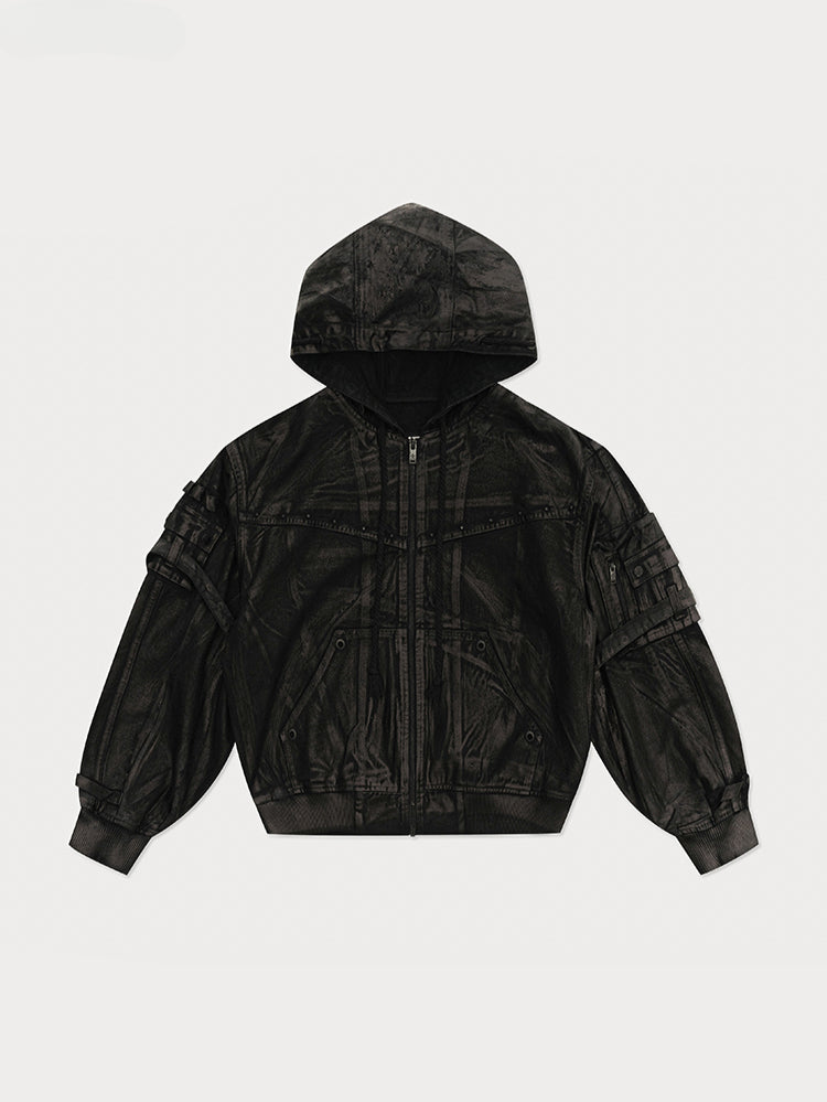 Lightning Waxed Denim Hoodie - CHINASQUAD