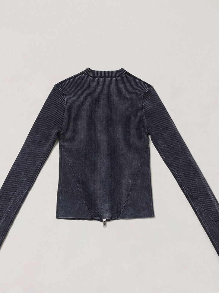 Wild Retro Zipper Knit Cardigan