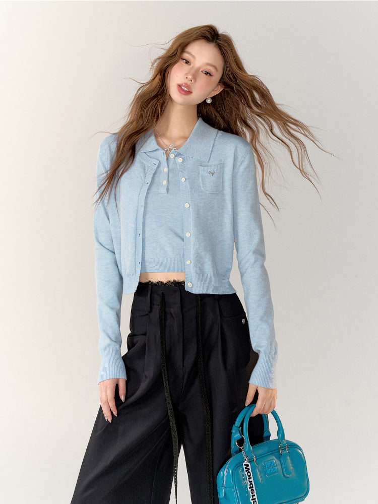 Butterfly Knot Soft Wool Sweater & Vest Set - CHINASQUAD