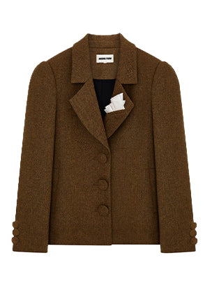 Wool Lapelled Structured Blazer - CHINASQUAD