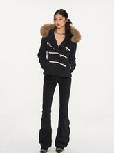 Black & Oatmeal Wool Toggle Coat - CHINASQUAD