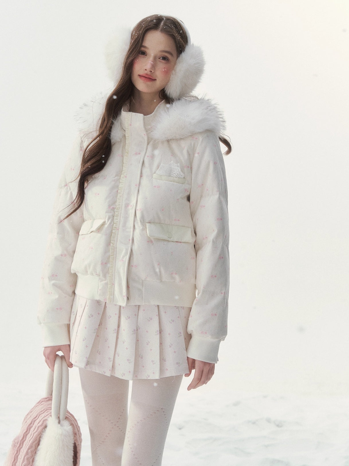 White Fur-Collar Duck Down Jacket