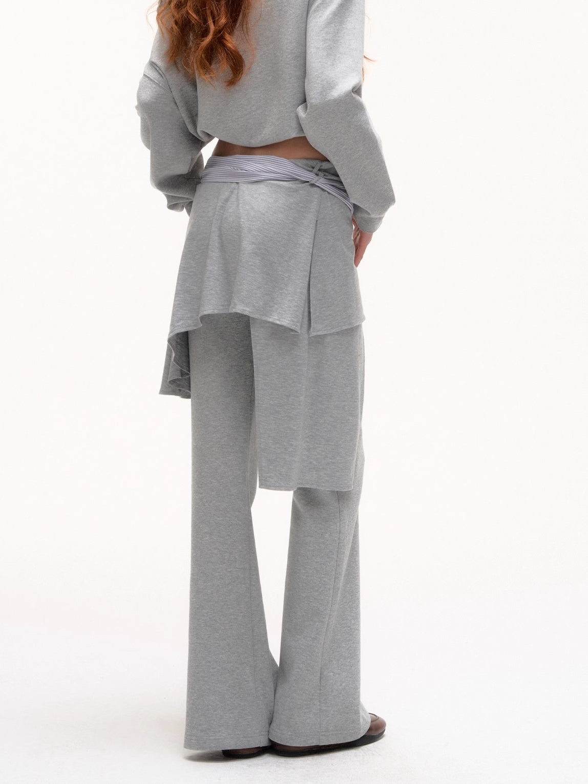 Stripe Ruffled Off-shoulder Sweatshirt - CHINASQUAD