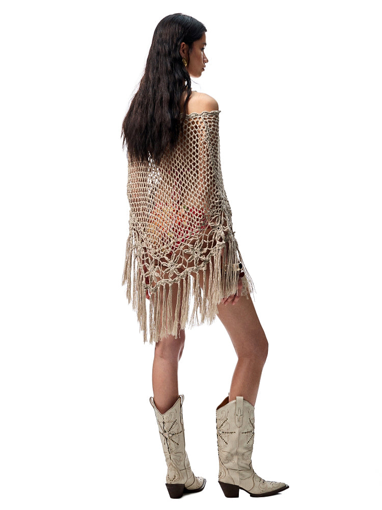 V-Mouth Pointed-Toe Leather Embroidered Denim Boots - CHINASQUAD