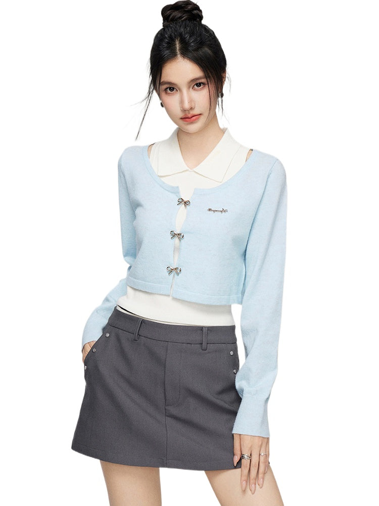 Bow-Knot Knit Cardigan - CHINASQUAD