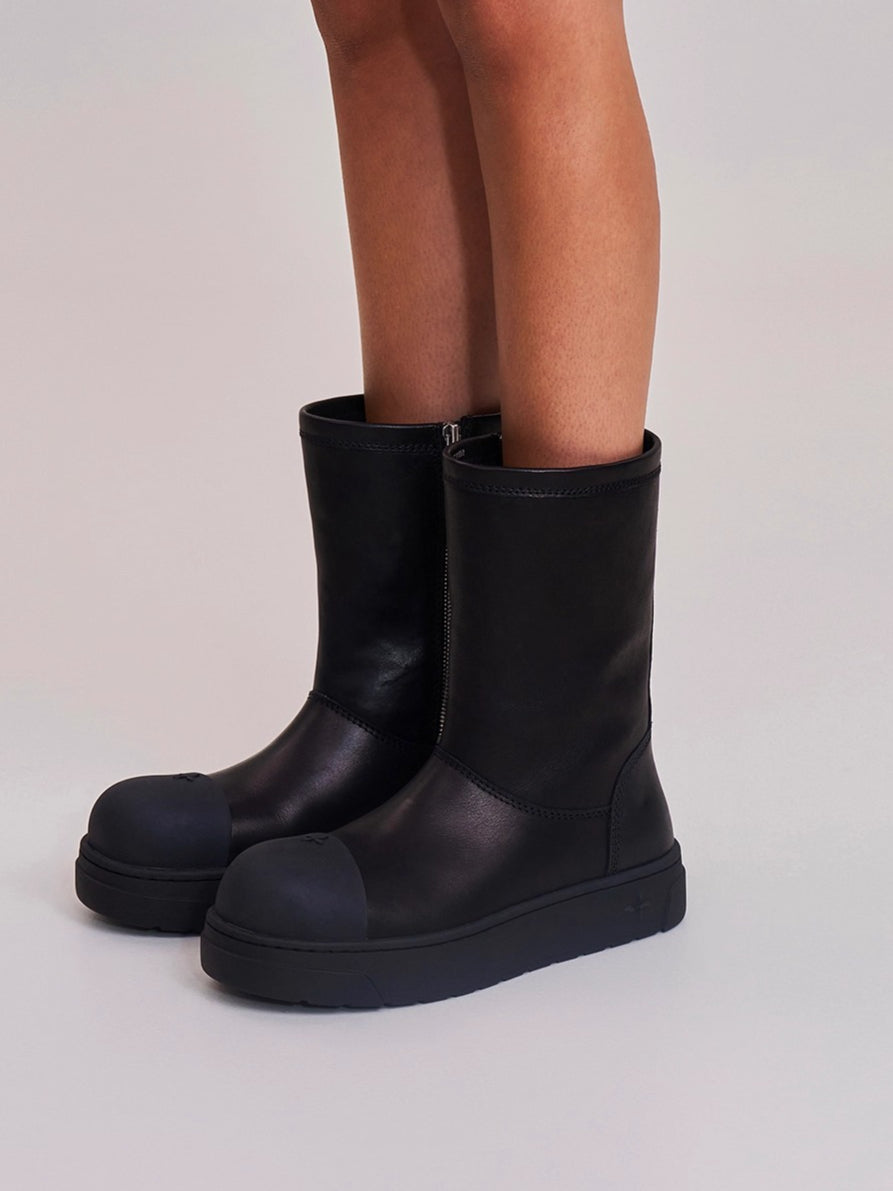 Sherpa Leather Wool Snow Boots