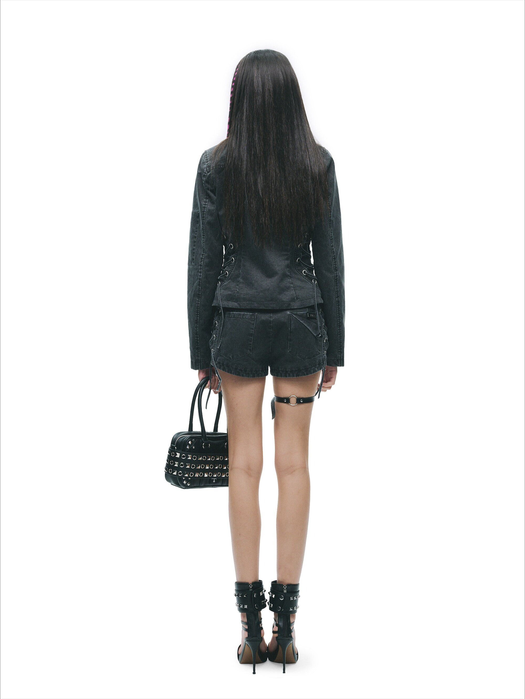 Vintage Washed Punk Grunge Drawstring Hot Shorts