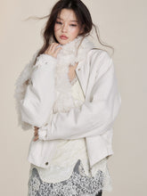 (Final Sale) Fur Collar Two-Way Fuzzy Baseball Jacket - CHINASQUAD