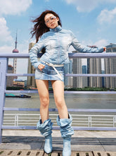 "Caracal Series" Washed Denim Twill Down Jacket - CHINASQUAD