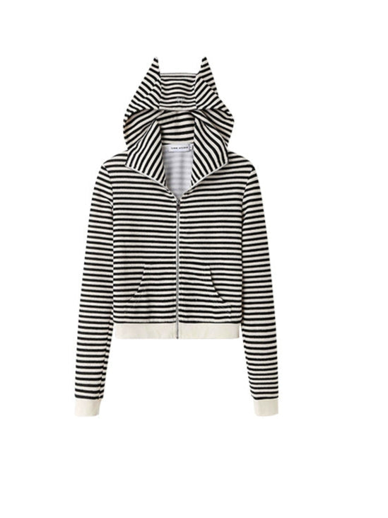 Striped Devil Hooded Cardigan - CHINASQUAD