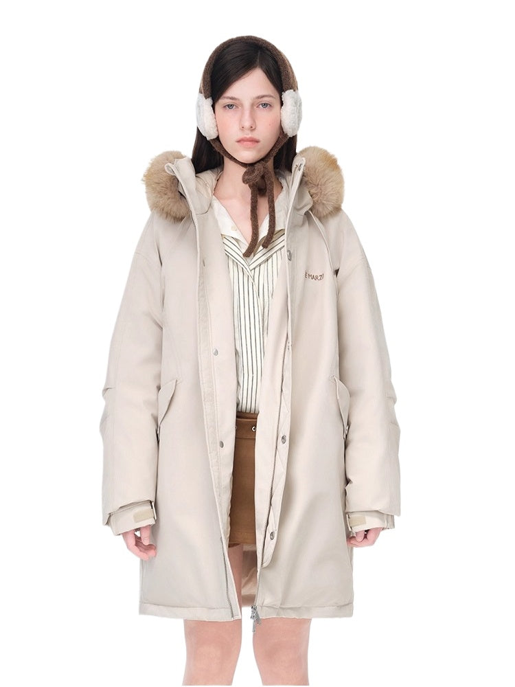 Faux Fur Collar Parka Down Coat
