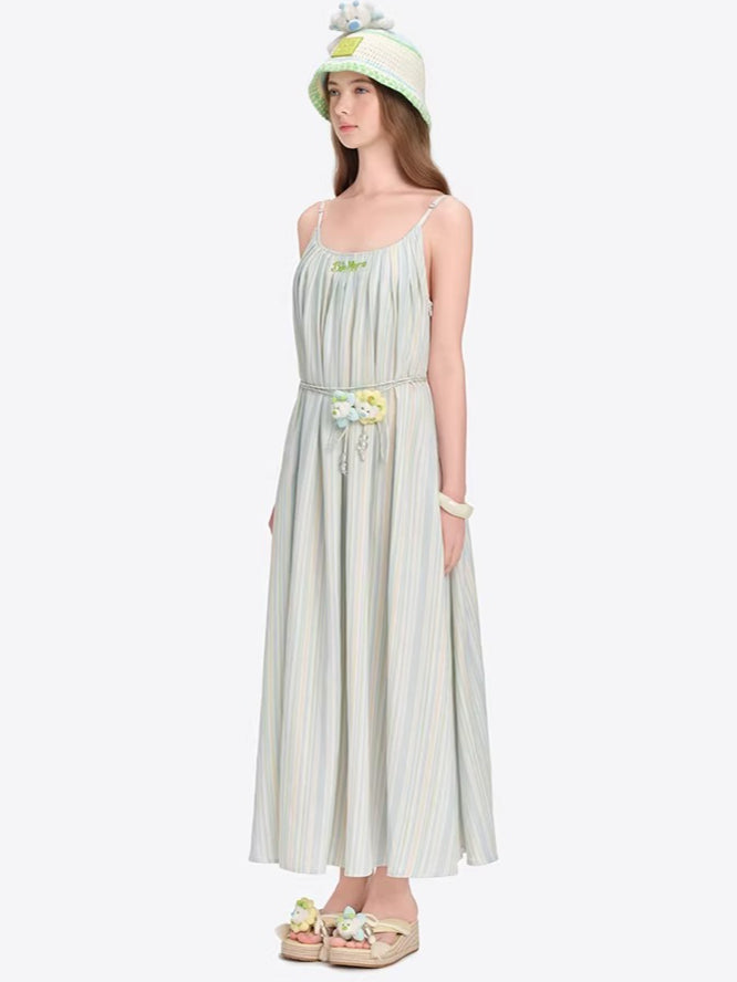 Floral Doll Strap Maxi Dress