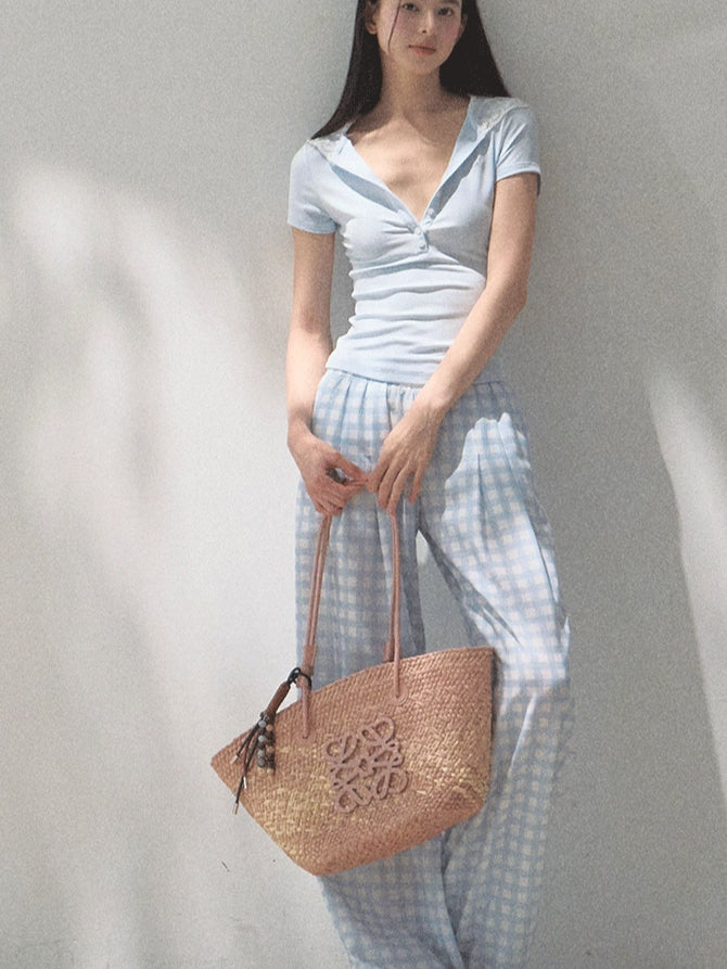 Tencel–Linen Relaxed Wide-Leg Pants