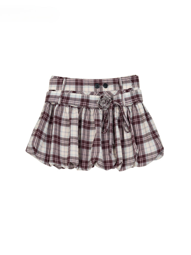 Plaid Design Shirt & Skirt Set - CHINASQUAD