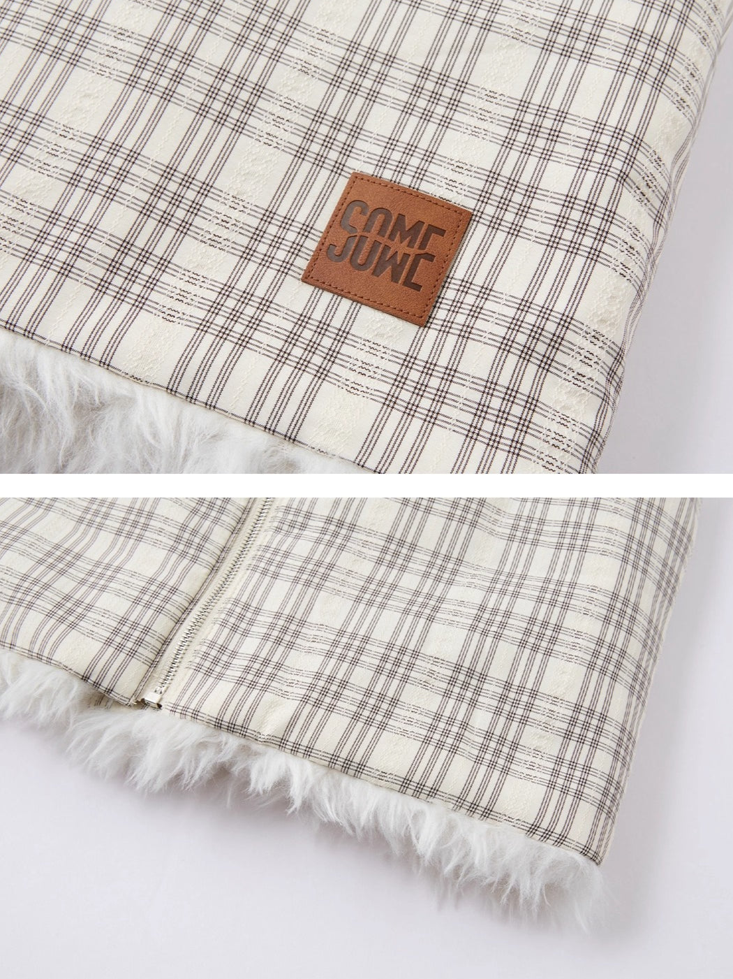 Plaid Patchwork Sherpa Reversible Vest - CHINASQUAD