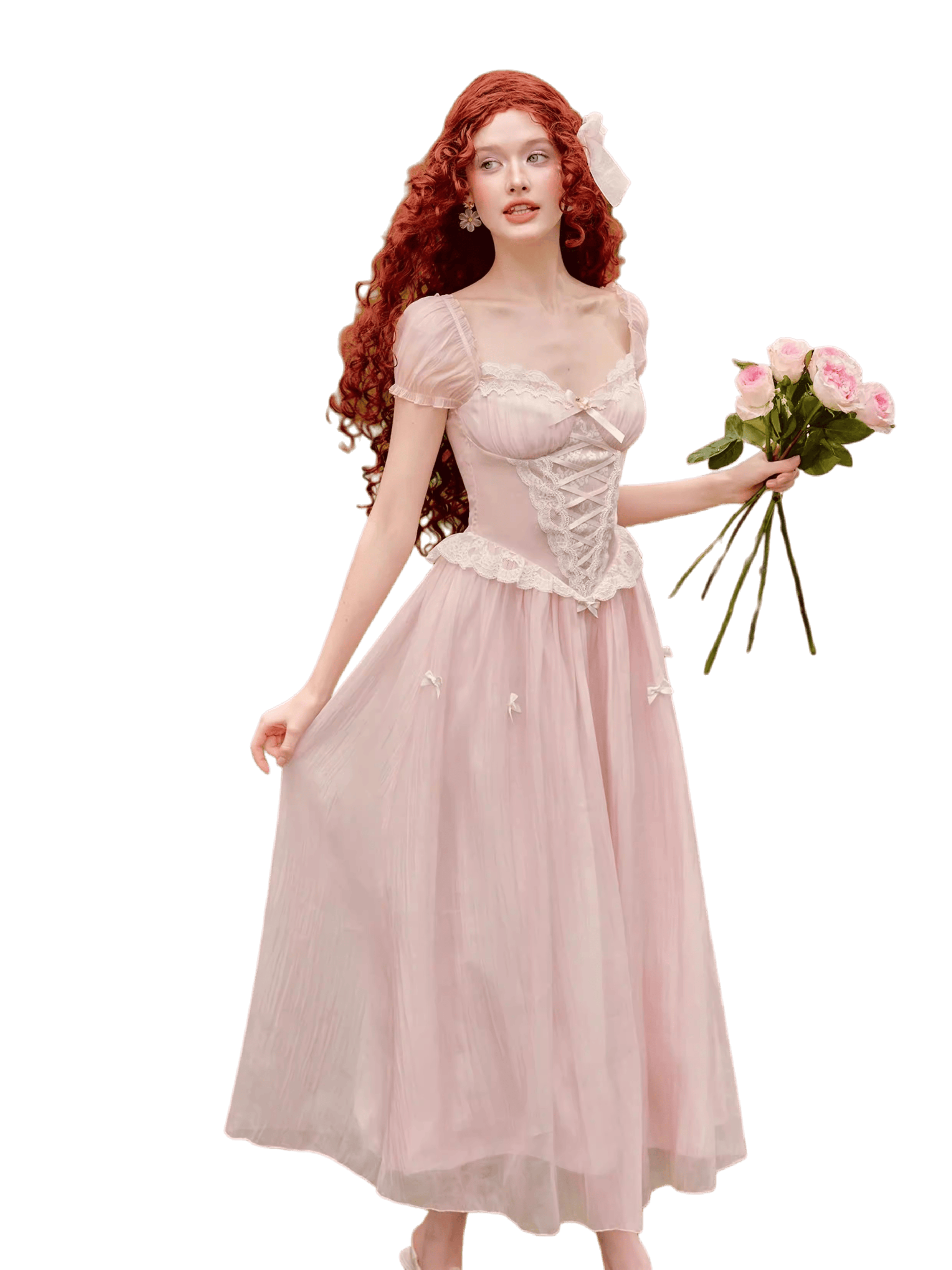 Pink Mist Fairy Corset Maxi Dress
