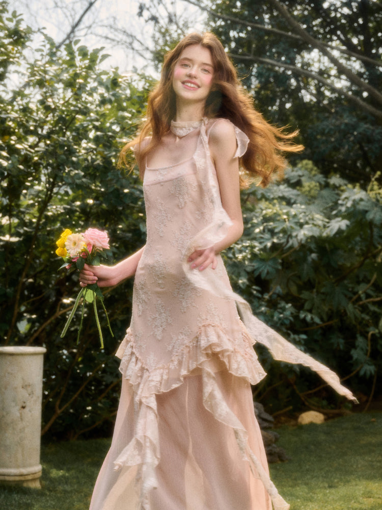 Pink Cloud Lace Fairy Dress - CHINASQUAD