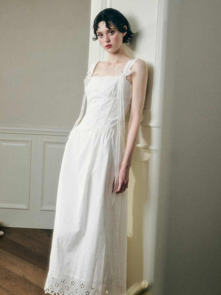 Embroidered Waist Dress - CHINASQUAD