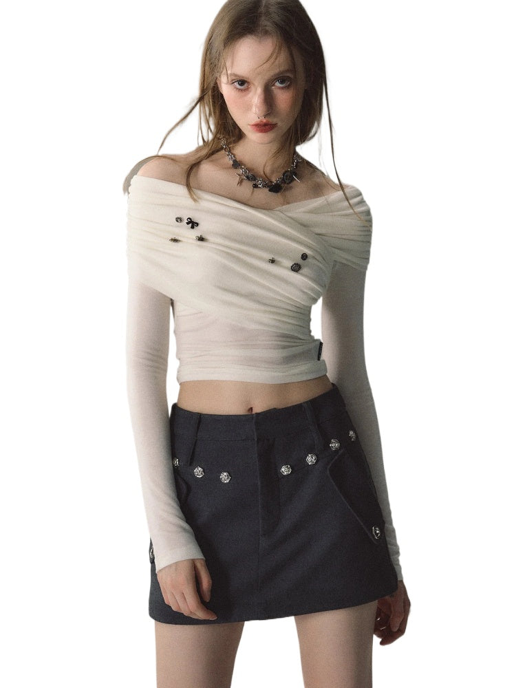 (Final Sale) Off-white & Khaki Wool Knitted Sweater - CHINASQUAD