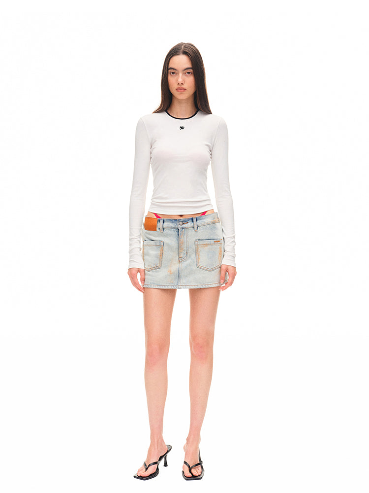 Fold-structured Low-waist Skirt - CHINASQUAD