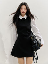 Fake Two-piece Checked Shirt Dress - CHINASQUAD