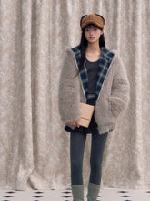 Plaid Spliced Eco-friendly Faux Fur Coat - CHINASQUAD