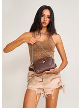 Compass Badge Patina Leather Shoulder Bag Medium Caramel Patina - CHINASQUAD