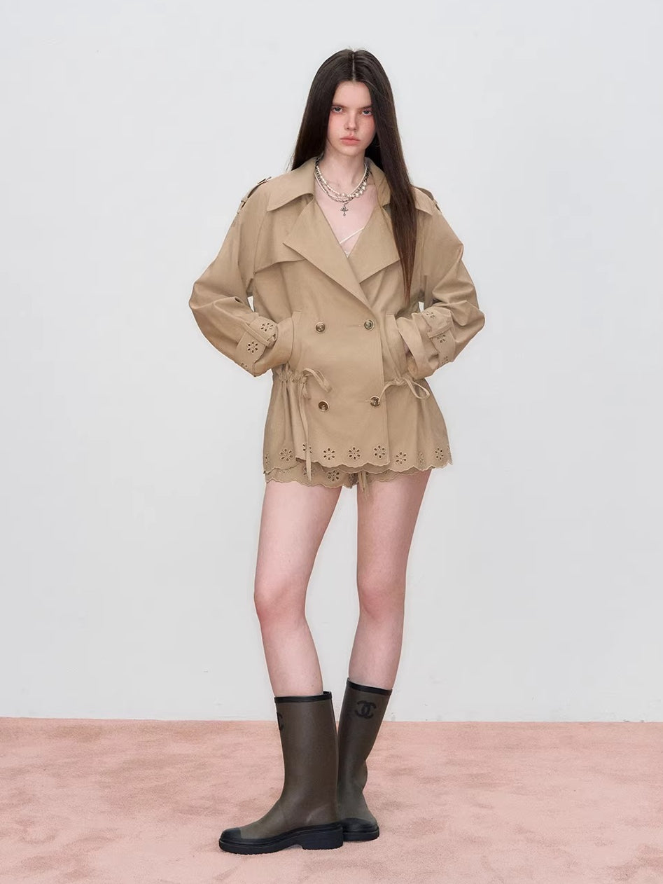 Embroidered Drawstring Jacket