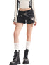 Black Herringbone Multi-Pocket Straight Shorts - CHINASQUAD