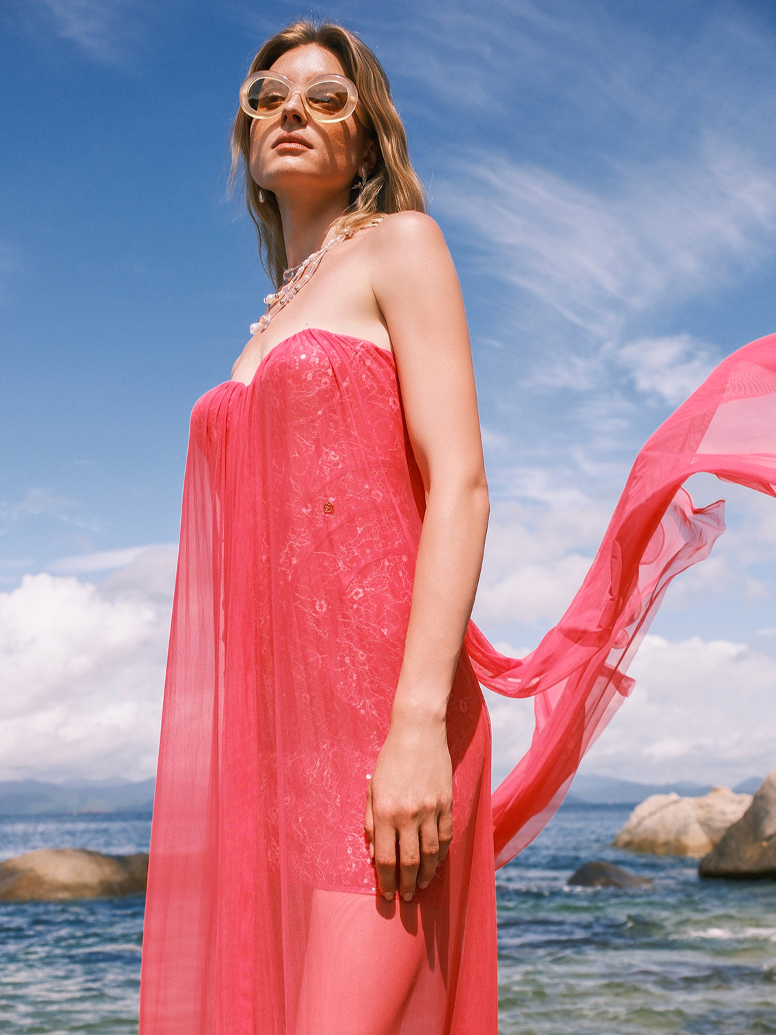 Thea Netting Skirt Lace Backless Dress - CHINASQUAD