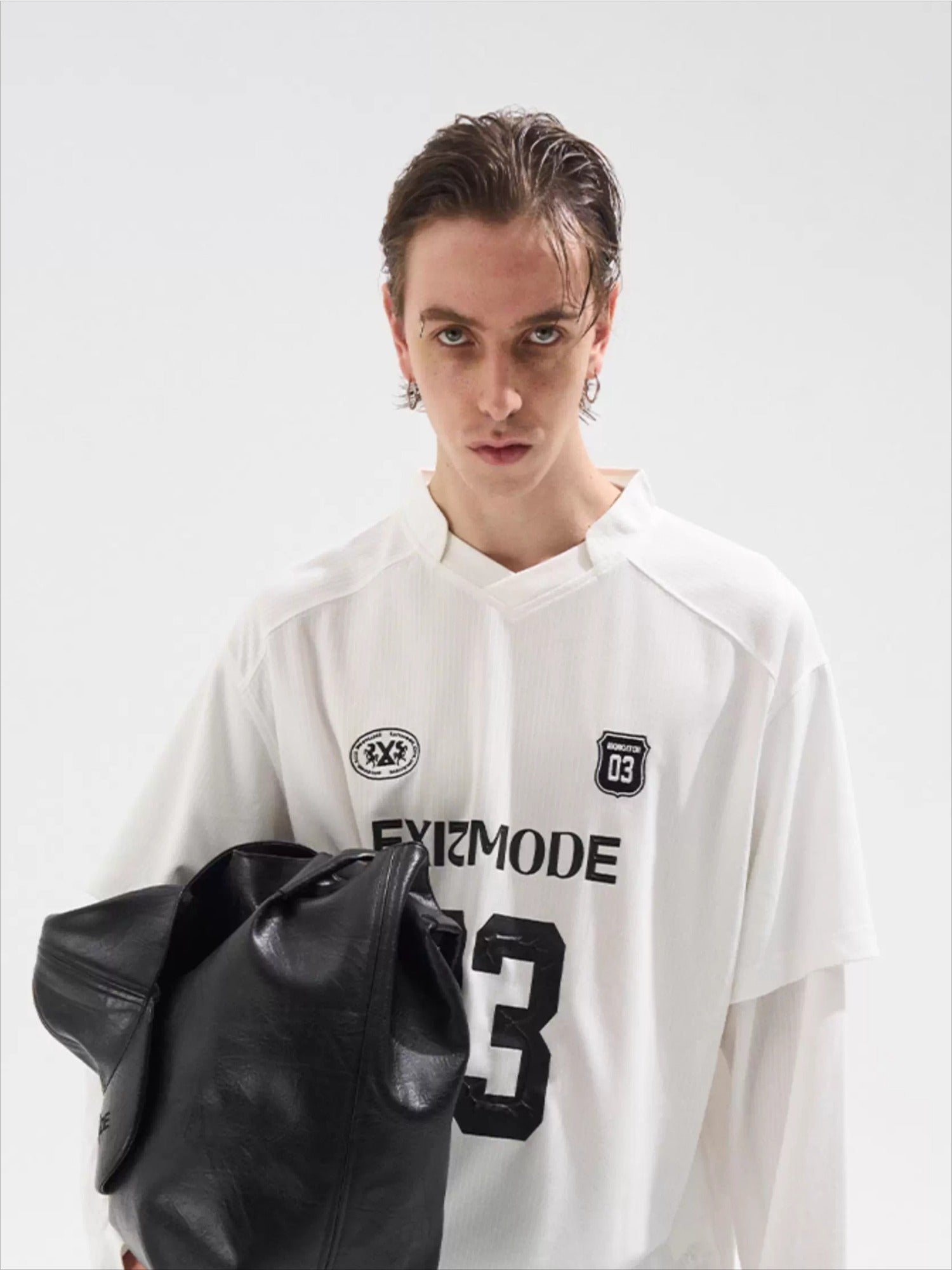 Vintage Striped Layered-Effect Long Sleeve Jersey T-Shirt - CHINASQUAD