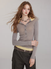 Brown & Black Mock Two-Piece V-Neck Sweater - CHINASQUAD