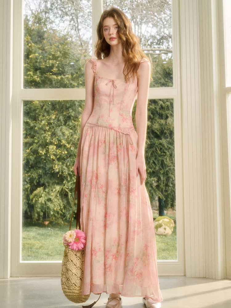 Floral Print Long Vacation Dress - CHINASQUAD