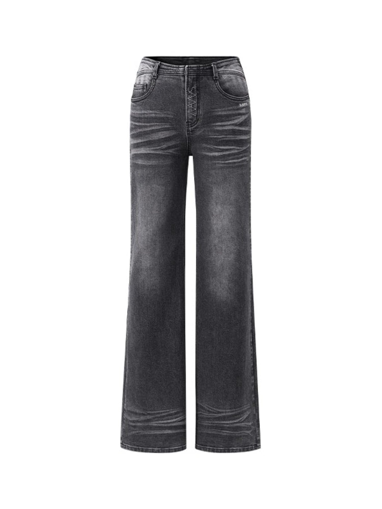 Natural Waist Fitted Straight Jeans - CHINASQUAD