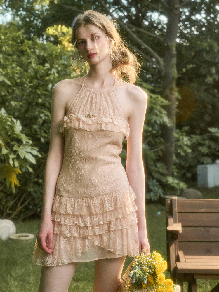 Pink Lace Slip Dress - CHINASQUAD