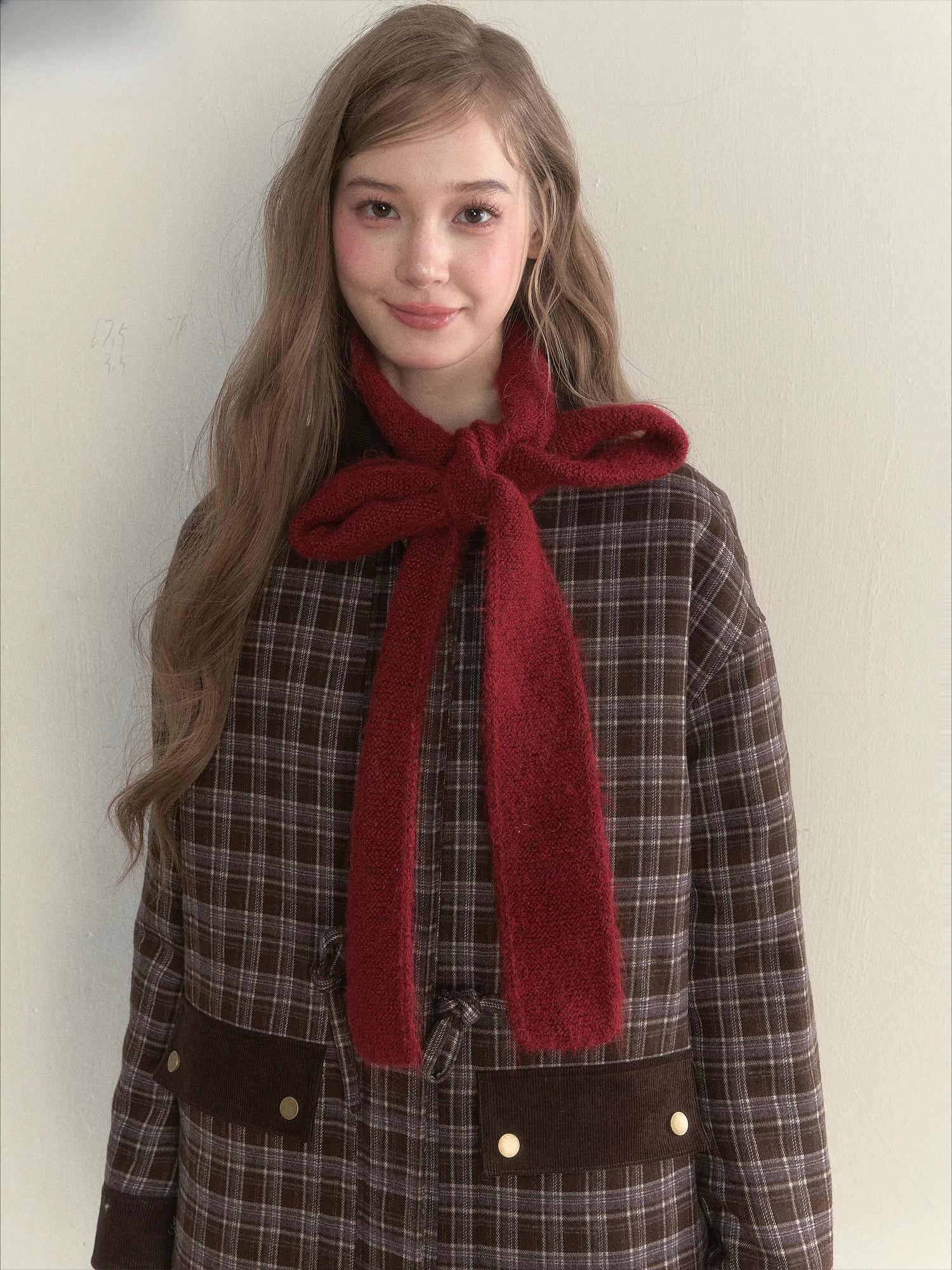 Multi-Color Ribbon Detail Knit Scarf