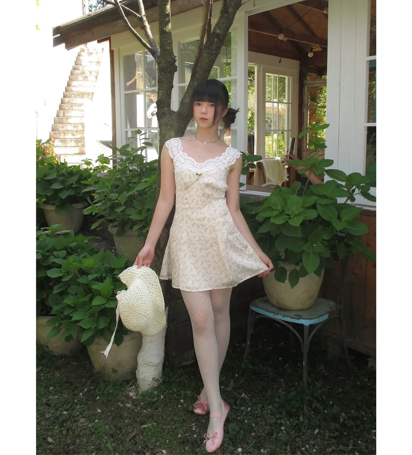 Vintage Leopard Lace Splice A-Line Dress