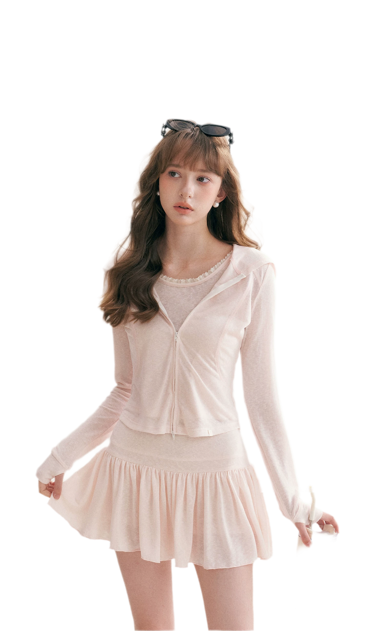 Lyocell Hooded Skirt Set