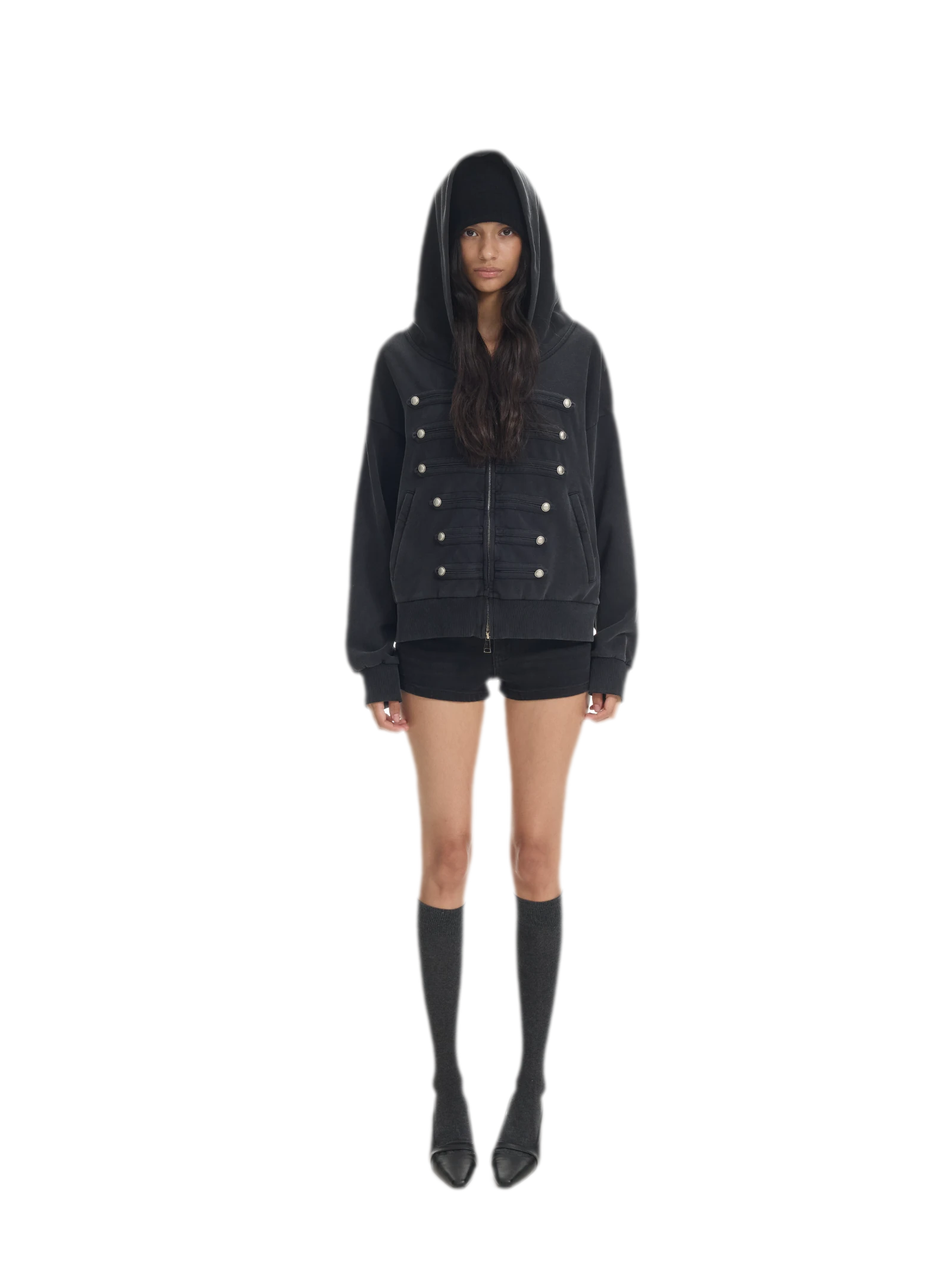 Washed Napoleon Hooded Jacket