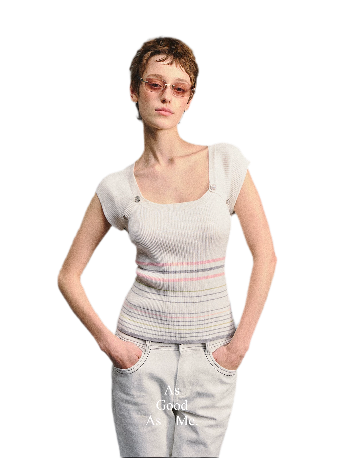 Raglan Stripe Slim Top