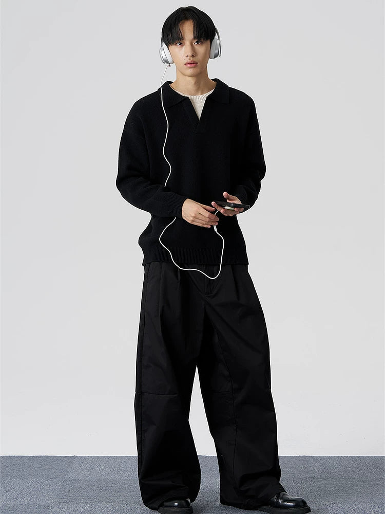 Embroidered Oversized Wool Blend Sweater